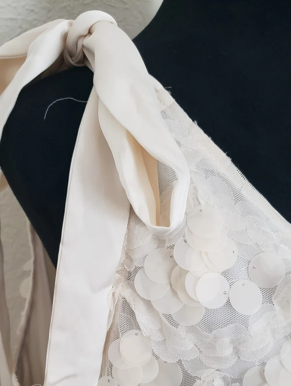 En Saison Ivory Sequin Slip Dress